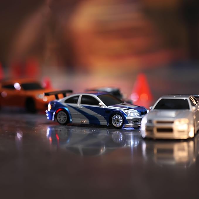 TOUCAN RC HOBBY RC 1/43 Scale Ready to Go Race Car Remote Control Drift Car 4WD Mini Lights Without a Gyro for Ages 14+