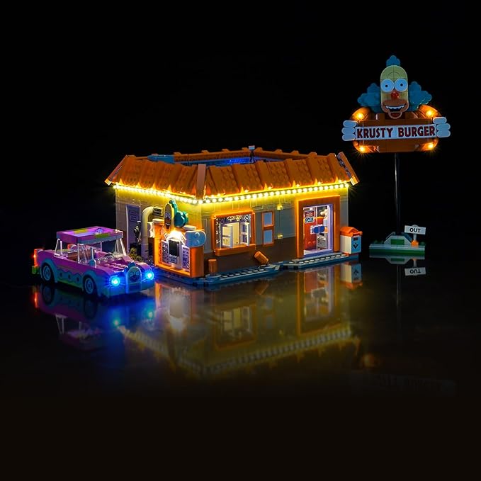 Light kit Compatible with Lego 10352 The Simpsons: Krusty Burger - No Model Only Light LED Lighting Accessories Compatible with Lego 10352 Krusty's Burger Joint (Standard Version)