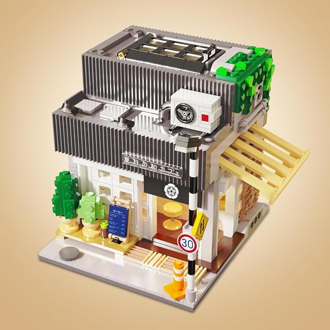 CaDA Master C66007W Summer Breeze Coffee Shop Construction Building SetMOC Japanese Coffee House City Buildings with Lights768PCS Street House Idea Gift for Boys Adults