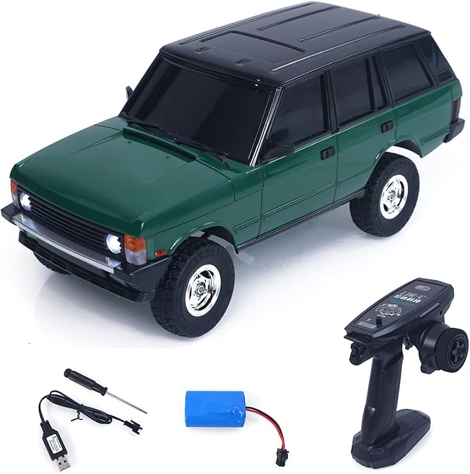 US in Stock 1/18 2.4G RC Rock Crawler Car LDRC Ld18401 4Wd RC Climbing Car Simulation SUV Vehicles Brushed Motor Esc Servo RTR Hobby Grade Model for Birthday Gift(Green)