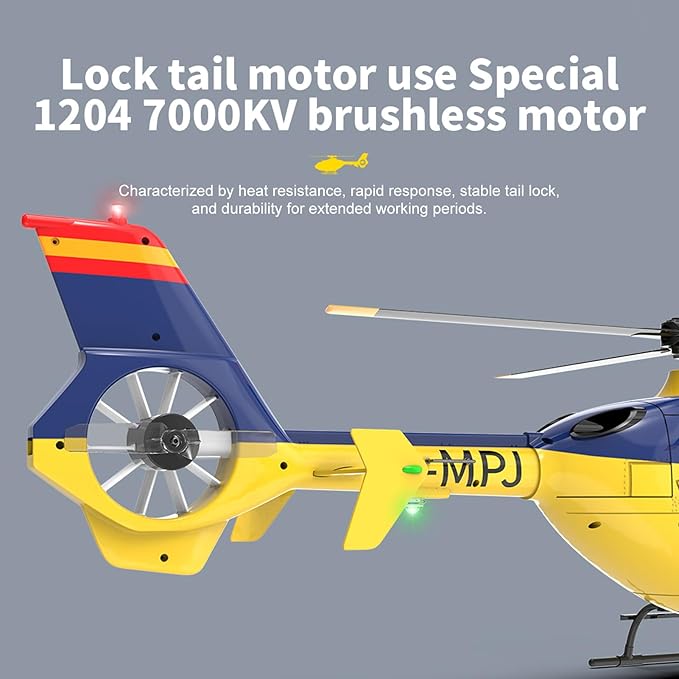 F06 Remote Control Helicopter 6-Axis Gyro RC Helicopter with Brushless Motors Altitude Hold Optical Flow Positioning Function and LED Lights 2.4GHz Mini Aircraft Toy for Teens Adults