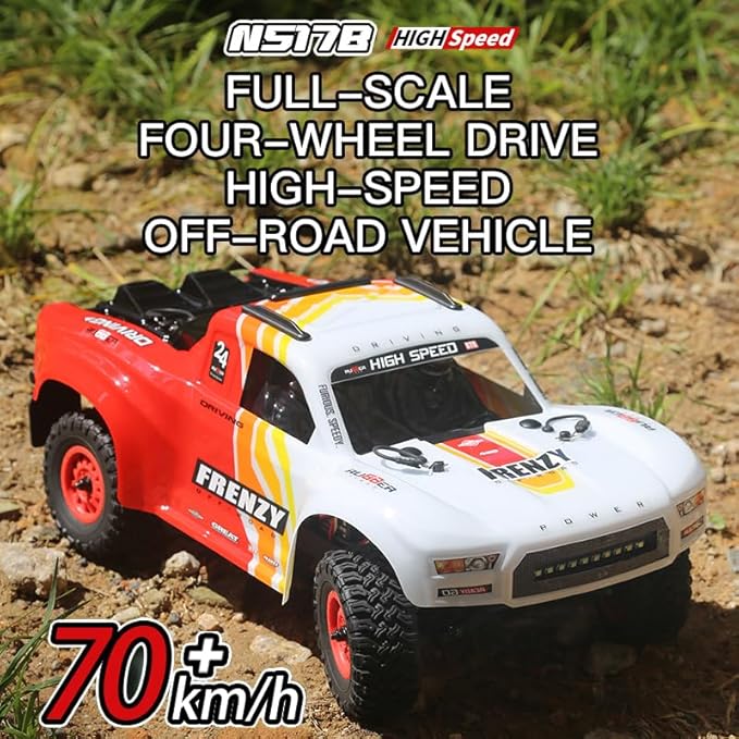 1:12 4WD Brushless RC Truck for Adults 4x4 Offroad Waterproof Monster Trucks Electric Powered High Speed Remote Control Cars Fast Extreme All Terrain RC Truggy with Double 3S Battery