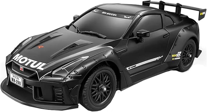 1/16 Scale RC Drift Car MN-268 RWD Mini RC Vehicles Model with Gyro Spare Tires &amp LED Lights for Adults Hobby Toy Gifts (Black)