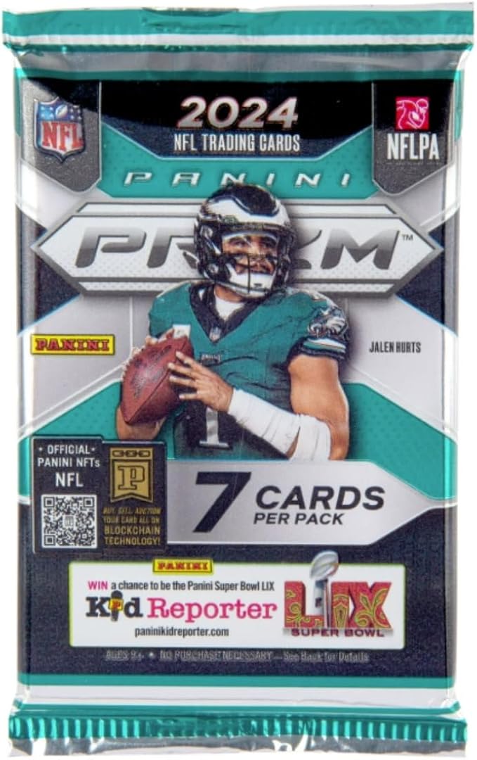 2024 Prizm Football Mega Box (Neon Green Pulsar) (42 Cards) (Look for Williams Daniels Maye Nix Penix McCarthy Rookies!)