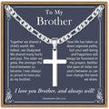 IEFLIFE Easter Basket Stuffers - Cross Necklace Easter Gifts for Men Boys Silver Figaro Chain Cross Necklace Jewelry Christian Baptism Gifts for Boys Birthday Gift for Dad Husband Son Grandson