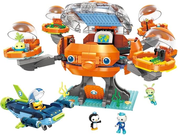 for Age 8+ Building Block Ocean Adventure Octonauts Octopod Playset Cup-Q Hammerhead Shark Vehicle Octo-Pod&amp Barnacles kwazii Peso Tweak Inkling Vegimals 921pcs Set-No Package Box