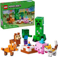 LEGO Minecraft 21281 Baby Pig’s Birthday Celebration – 351-Piece Build &amp Play Set with Creeper Baby Pig Fox Llama Cat Zombie Mobs + Buildable Cake (Ages 8+)