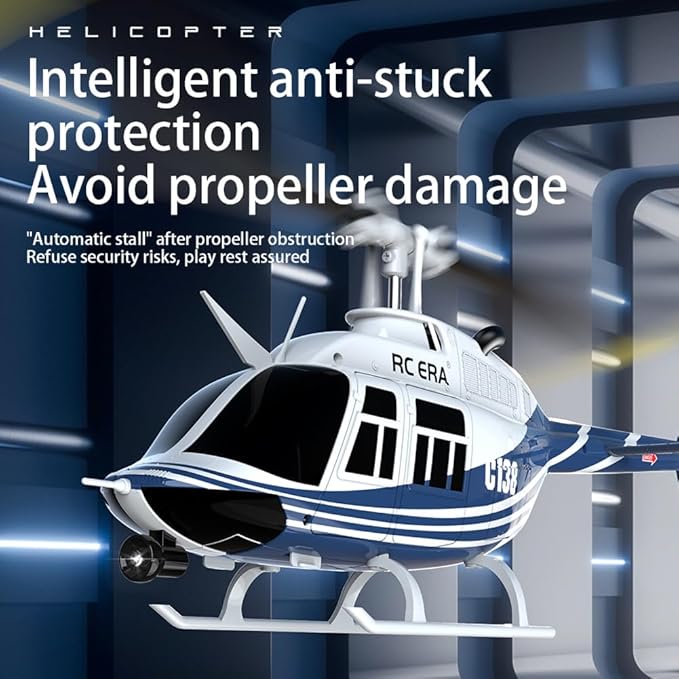 C138 RC Helicopter 2.4G 6CH 6-Axis Gyro Altitude Hold 1/33 Remote Control Plane Ready to Fly RTF(Blue-White)
