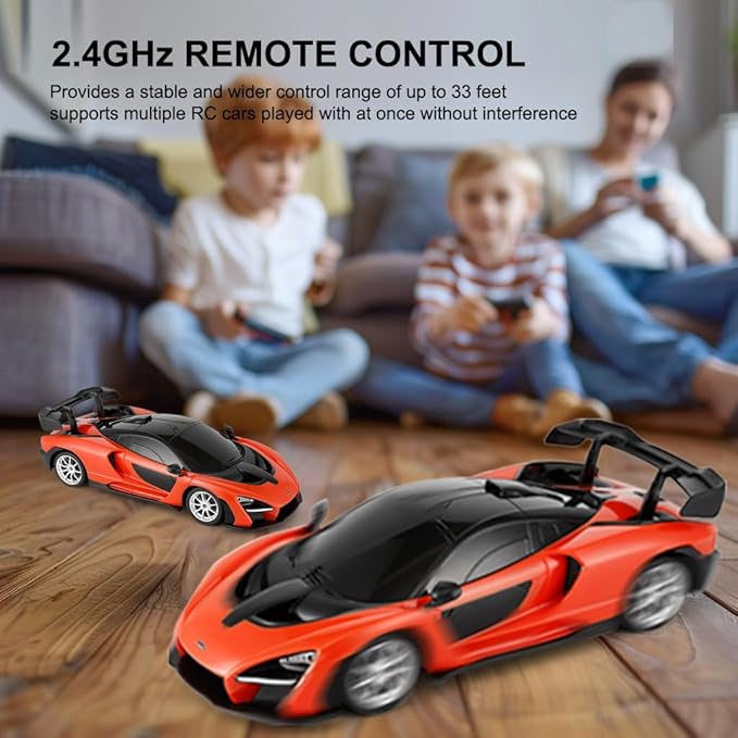 1:24 Scale Remote Control Car for McLaren Senna 2.4GHz Model RC Cars Electric Sport Racing Hobby Vehicle Gift for Adults Kids Boys Girls - Orange