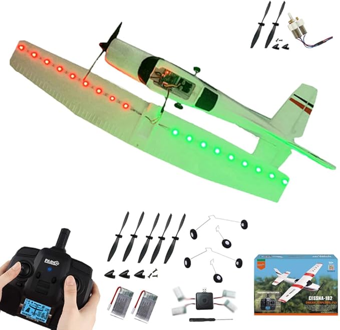 F949 RC Plane 720 Motor 3CH 2.4Ghz Remote Control Airplane EPP 3D6G RTF RC Airplane for Beginners Easy to Fly RC Glider with 2 Batteries Propellers Landing Gear (LED 2BSL+ Motor)