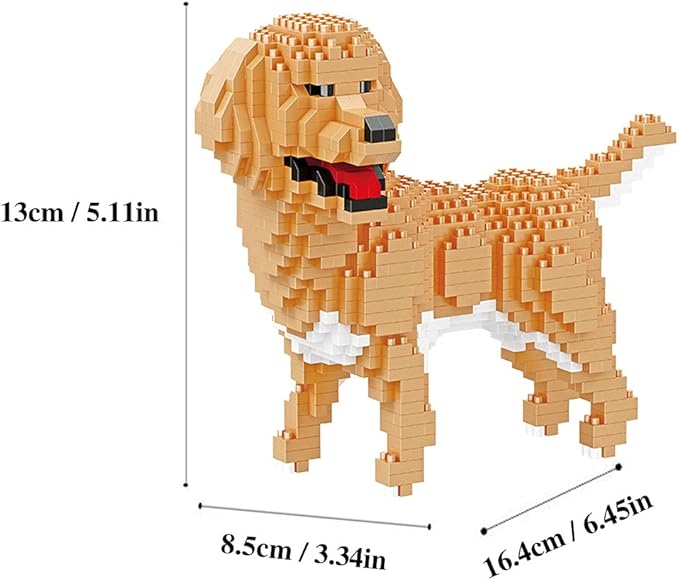Mini Dog Building Blocks 3D Puzzle Building Blocks Set Toys Gifts for Kids or Adult (Golden Retriever 824PCS)
