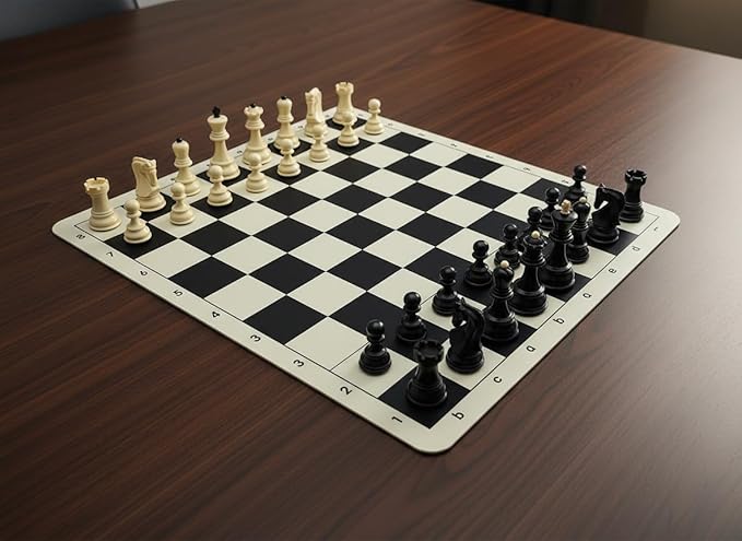 20-inch Foldable Silicone Easy-to-Clean Large Chess Set Family Retro Adult and Children's Chess Portable Travel Game Chess Set with Storage Bag Ideal for Outdoor and Travel Use.