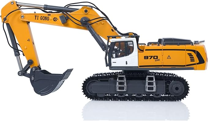 TOUCAN RC HOBBY 1/50 Electric RC Excavator K970 Remote Control Digger Construction Car Metal Bucket Tracks Lights Sounds Finished Model for Ages 14+