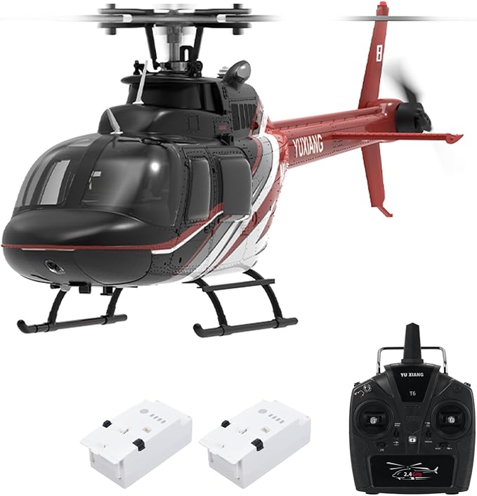 6 Channel Remote Control Helicopter with Brushless Motors Altitude Hold Gyro Optical Flow Positioning Function 2.4GHz Aileronless Mini Aircraft Toy for Beginners Teens Adults