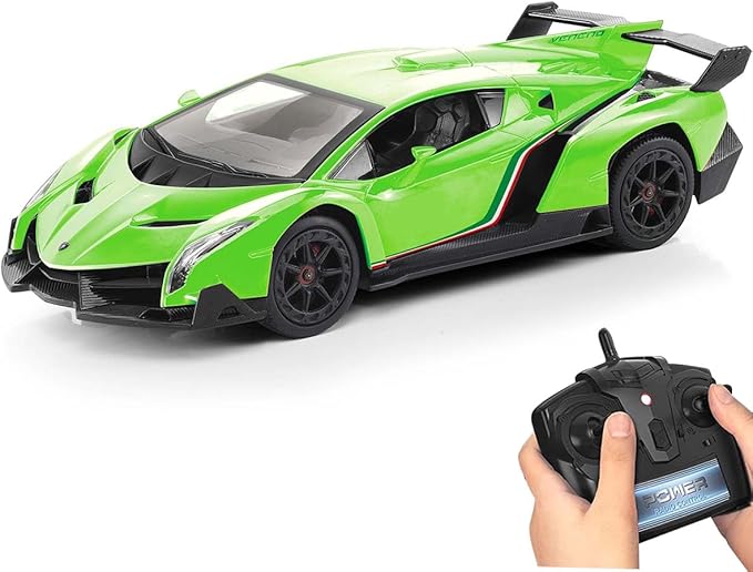 QUN XING Remote Control RC CAR Racing Cars Lambo Officially Licensed 1:24 Toy RC Cars Model Vehicle for Boys 5678 Years Old Green