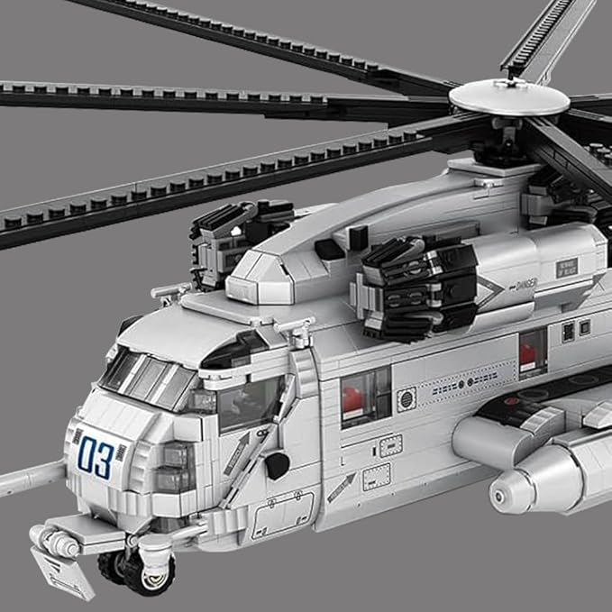 Military Helicopter Building Block Toy 1/35 Ch-53E Building Set Fighter Jet Airplane Toy Model for Teenagers and Adults(2192 Pieces)