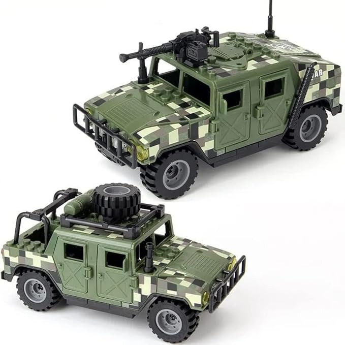 Military Vehicles Building Blocks Sets Compatible with Lego Military Off-Road Vehicle Set Army Model Kit STEM Toys for Boys Kids and Teens Ages 8-14(Green)