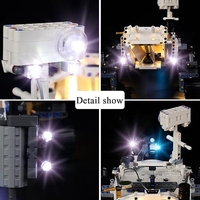 Kyglaring LED Lighting Kit for Lego Technic NASA Mars Rover 42158 Building Set (No Model) - Light Set Compatible with 42158 Perseverance Advanced - Without Building Set (Classic Version)