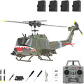 RC ERA C032 UH-1 Huey 6CH Helicopter for Adults 1/48 Scale RC Helicopter Brushless with 6-Axis Gyroscope Stabilization with Altitude Hold &amp 3D Inverted Flight（Shark Mouth 4 Battery）