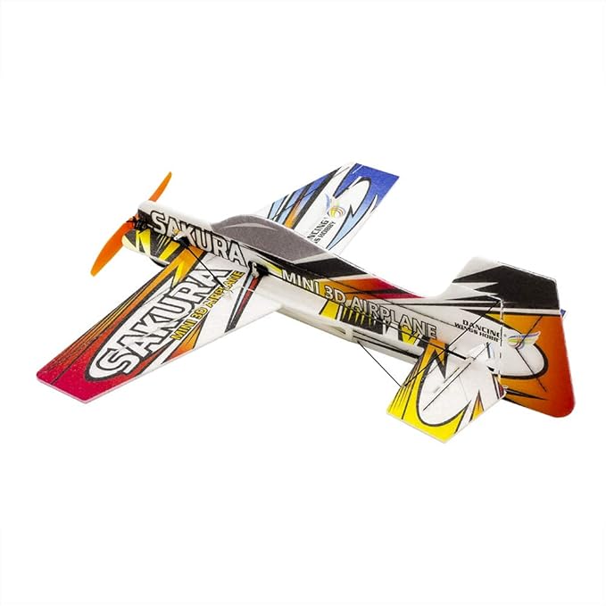 Viloga Upgrade 3D EPP Plane Sakura Aerobatic Flying Airplane 420mm Durable Foam RC Plane Kit to Build for Adults (KIT+Motor+ESC+Servo+Mini 4CH RX(Frsky-D16) EPP Sakura Not Including Radio Control)