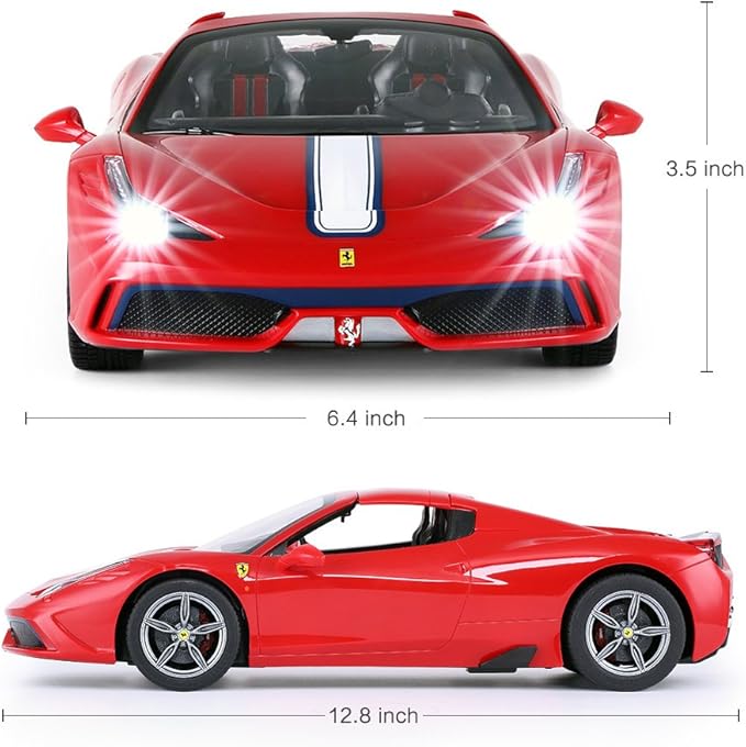 Rastar RC Car | Radio Remote Control Car 1/14 Scale Ferrari 458 Special A Model Toy Car for Kids Auto Open &amp Close Red