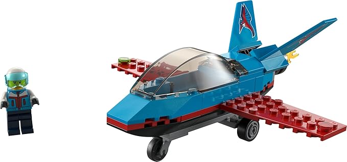 LEGO City Great Vehicles Stunt Plane 60323 Jet Airplane Toy 2022 Building Set Gifts for Kids Boys and Girls 5 Plus Years Old with Pilot Minifigure