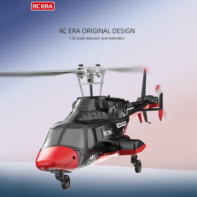 RC ERA A61 RC Helicopter with One-Key Takeoff/Landing 1/52 Scale Air-Wolf Single Rotor 2.4G 4CH Heli Aircraft Altitude Hold Optical Flow Positioning for Adults &amp Hobbyists