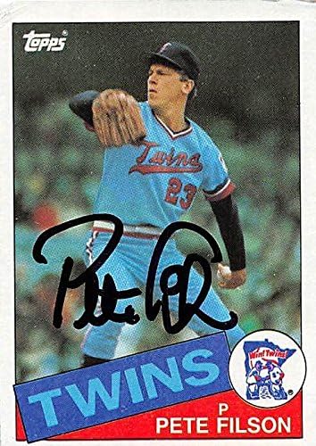 Sports Memorabilia Autograph Warehouse 245284 Pete Filson Autographed Baseball Card - Minnesota Twins 1985 Topps - No. 97