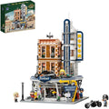 PANTASY Retro Motorcycle Diner &amp Bar Building Set - Modular Street Corner Architecture Kit with Interactive Doors Openable Walls 4 Motorcycles &amp 5 Exclusive Minifigures for Display &amp Pla