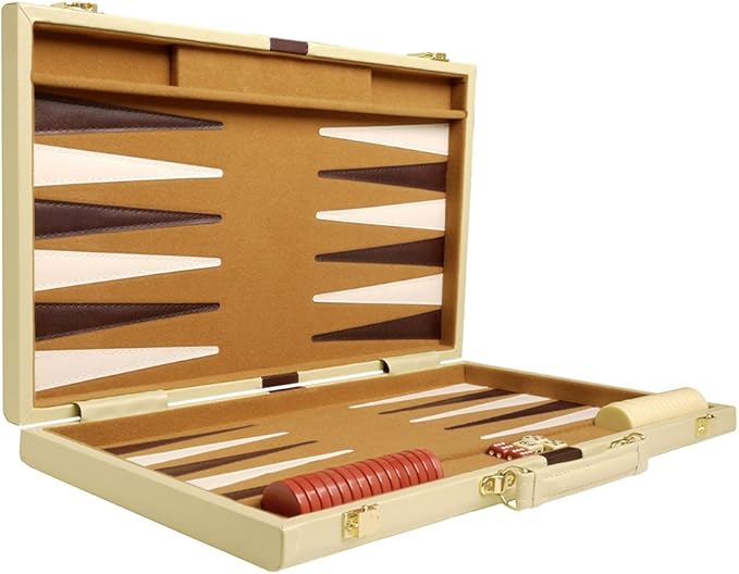 Deluxe Backgammon Set - Camel - 15x10