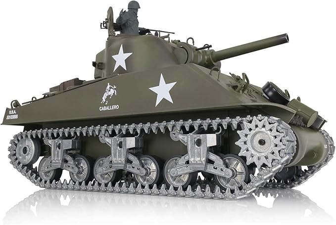 Heng Long US in Stock 1/16 Customized Pro Version 7.0 M4A3 Sherman RC Tank 3898 Barrel Retractable Idle Smoking 360° Rotating Turret Infrared Combat Lifting Barrel Light Sound BB Shooting