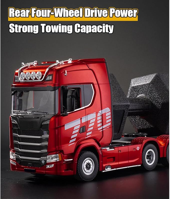 1/18 Scale 770S Heavy Duty RC Semi Truck RC Tractor Truck with Rear Wheel Drive Collectible Model with High Speed Performance