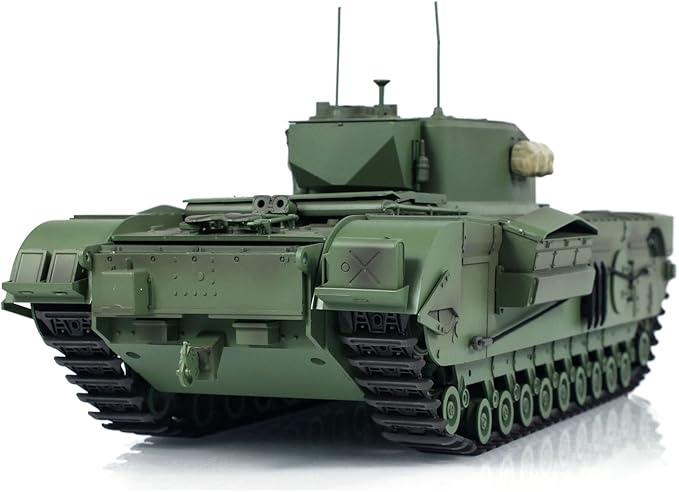 TOUCAN RC HOBBY 1/16 Tongde RC Tank Churchill Mk.VII Electric Infrared Battle Toys Barrel RecoilUS in Stock
