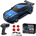 1/64 Scale Mini RC Drift Car 2.4Ghz High Speed 4WD Full-Scale Throttle Drift Racing Sport Remote Control Car Desktop Gift for Adults Enthusiasts -Blue