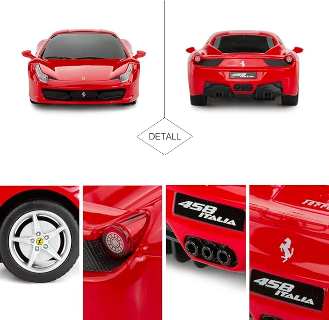 RASTAR Remote Control Car - 1/24 Scale Ferrari 458 Italia Model Toy Car - Red