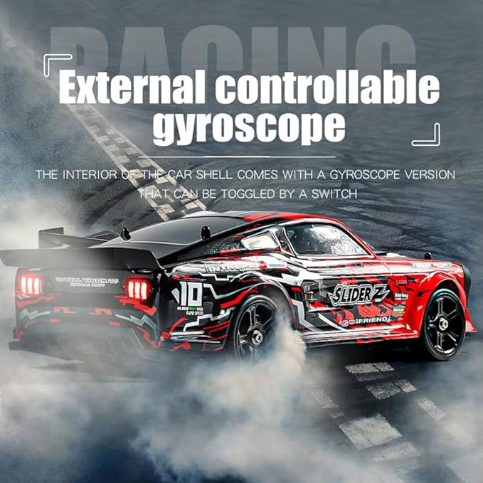 RC Drift Car with Gyro 1/14 Hobby RC Car Off Road Fast Remote Control Truck Drifting 4WD High Speed 40 KM/H with 390 Motor Gyroscope Proportional Control Metal Chassis Ball Bearing