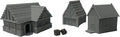 Paintable Tabletop Miniature Little Town Building Terrains Compatible with RPG War Games - 18mm Scale Dioramas Building Set Scenery with Medieval Architecture Style by HAUTICO (HVillageHouses1-1)