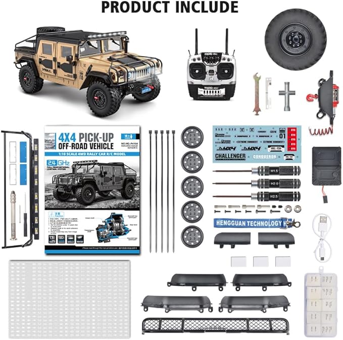 TOUCAN RC HOBBY HG 4x4 RC Off-Road Vehicle P415A Pro Pick-up for 1:10 Crawler Sound Light for Ages 14+