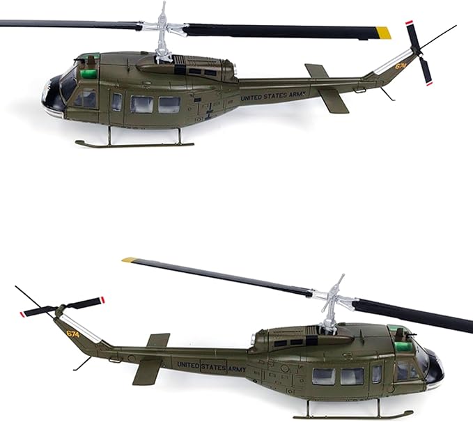Alloy US Army UH-1 Iroquois Huey Helicopter Model 1:48 Model Simulation Science Exhibition