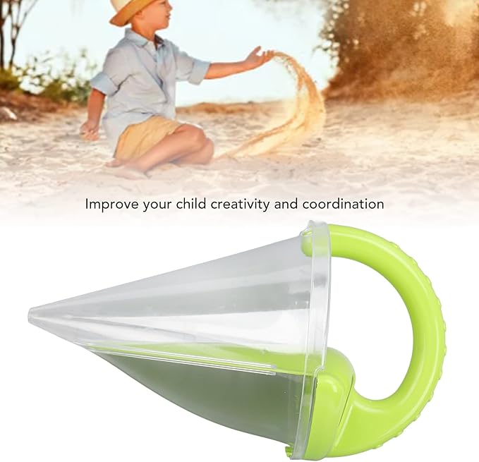 Sand Castle Funnel Toy - DIY Beach Mixing Tool for Kids Spilling Funnel Builder Set with 3D for Spectacular Sandcastle Creations - Outdoor Summer Beach Play (Green)