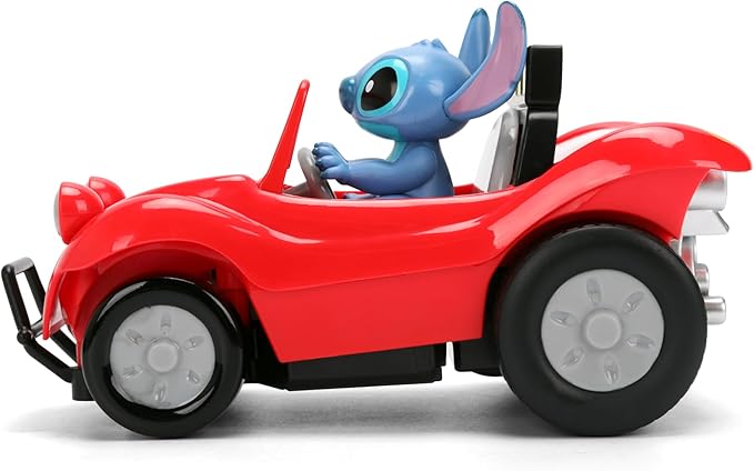 Jada Toys 1:32 RC Disney Stitch Buggy – Simple Function Remote Control Car with Built-in Stitch Figure and 5.5 Body – Kid-Friendly RC Vehicle