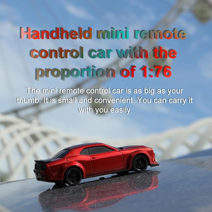 1:76 Turbo Racing Scale RC Sport Car Table Racing Remote Control Mini Model Car Full Proportional RTR Kit Toys (C75-red)
