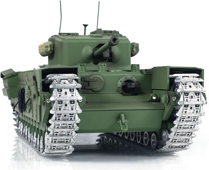 TOUCAN RC HOBBY US in Stock TD 1/16 RC Military Tank Churchill Mk.VII Metal Tracks Infrared Battle RTR Model