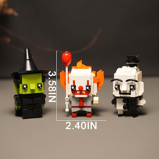 Christmas Horror Figure Building Set Compatible with Lego for AdultsClownWitchHorror Decor for FanHalloween Birthday Gifts for Kids 519 pcs