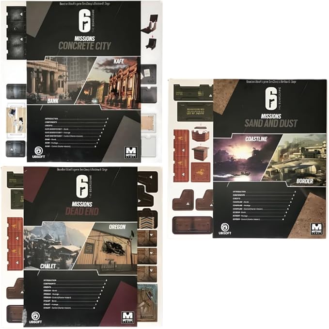 Mythic Games 6: Siege The Board Game Bundle: Concrete City - Map Pack 1 Dead End - Map Pack 2 Sand and Dust - Map Pack 3 (3 Items)