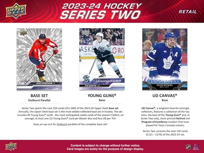 TSV 2023/24 Upper Deck Series 2 Hockey Blaster Box 4 Packs per Box 12 Cards per Pack
