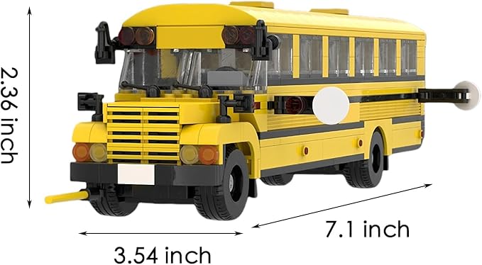 Yellow School Bus Building Blocks Kits City School Toy Set Mini Toy Block Car Bedroom and Living Room Decorations 635 Pcs Gift for Car Lovers