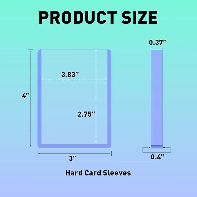 360pt 3x4 Hard Card Sleeves - 25Pcs Hard Plastic Top Loaders Card Sleeves for Trading Cards Top Loader Card Holder Fit for Thick Baseball Basketball Hockey Football Games and Memorbilia Cards
