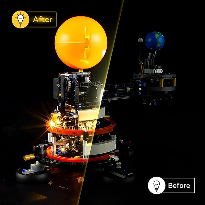 YEABRICKS LED Light for 42179 Technic Planet Earth and Moon in Orbit Building Blocks Model (Building Set NOT Included)