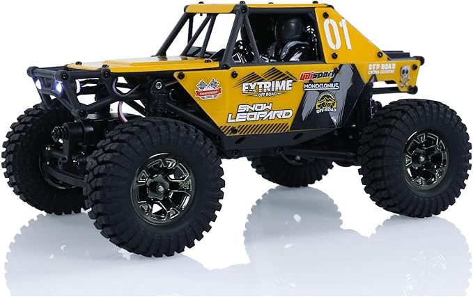 US in Stock 1/24 4x4 UDI RC UCX2405PRO RC Rock Crawler Model Brushless Motor ESC Radio Controlled Off-Road Vehicles LED Lights RTR Car Battery Hobby Model(Yellow)
